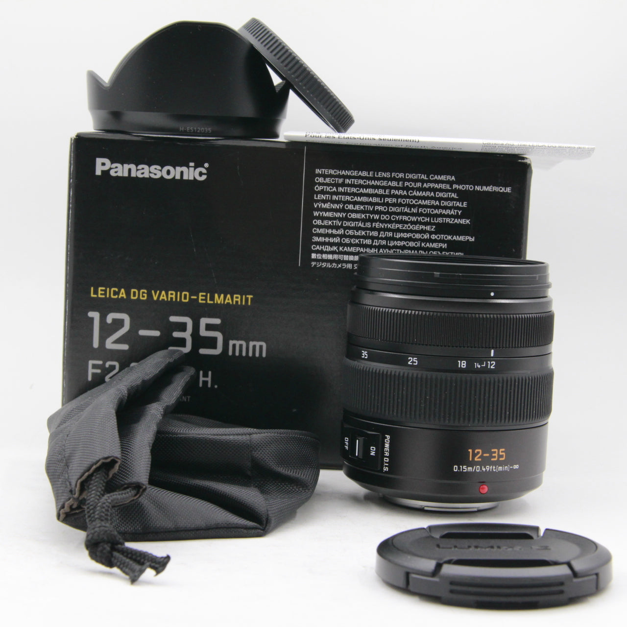 Open Box Excellent Condition Panasonic Leica DG Vario-Elmarit 12-35mm f/2.8 ASPH POWER O.I.S. Lens - Perfect for Travel Photography & Videography