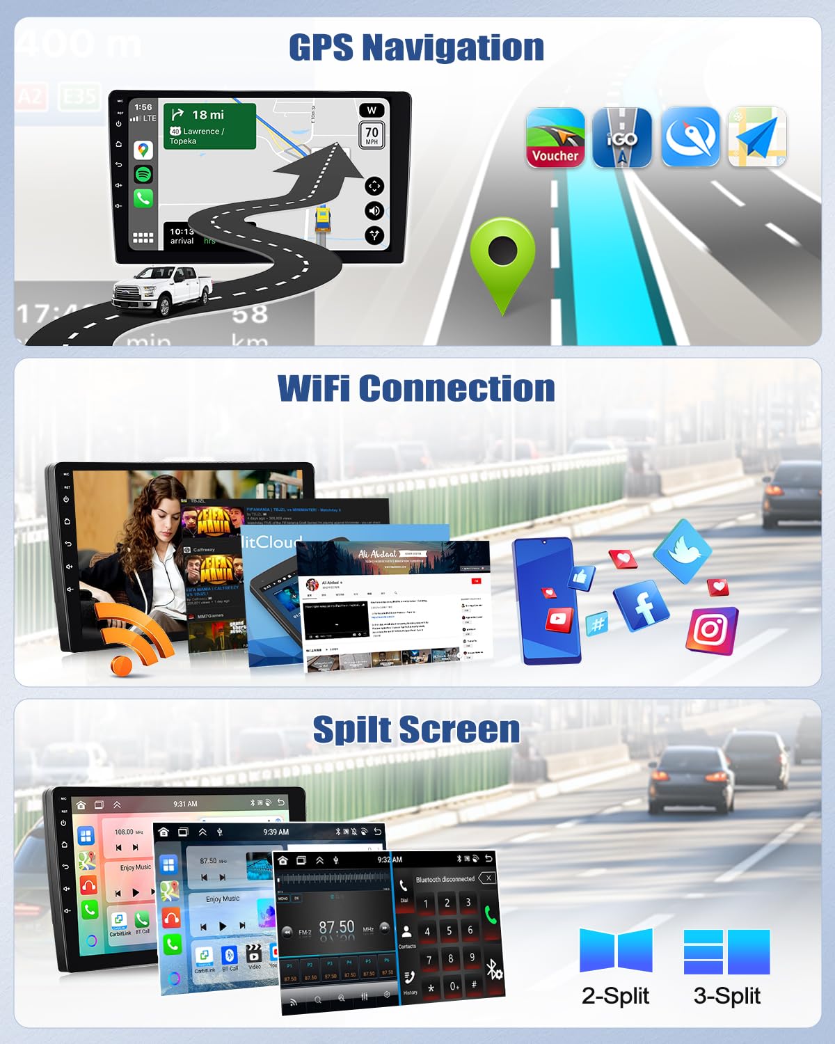 8-Core 2GB+64GB CAMECHO Android 13 Car Stereo for Ford Focus Mk2/Mk3 (2004-2011) - 9