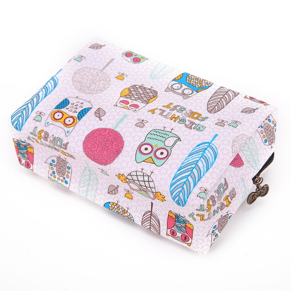 Cute Cartoon Printed Travel Makeup Pouch - Waterproof Cosmetic Bag for Women & Girls, Floral Toiletry Organizer - Perfect for Vacation, Gym, and Daily Essentials Storage