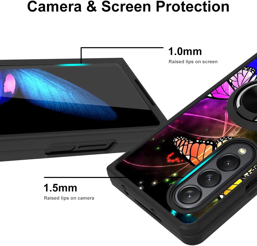 Samsung Galaxy Z Fold 4 5G Phone Case with Butterfly Design - Slim Protective Cover for Foldable Smartphone | Perfect for Work, Travel & Everyday Use