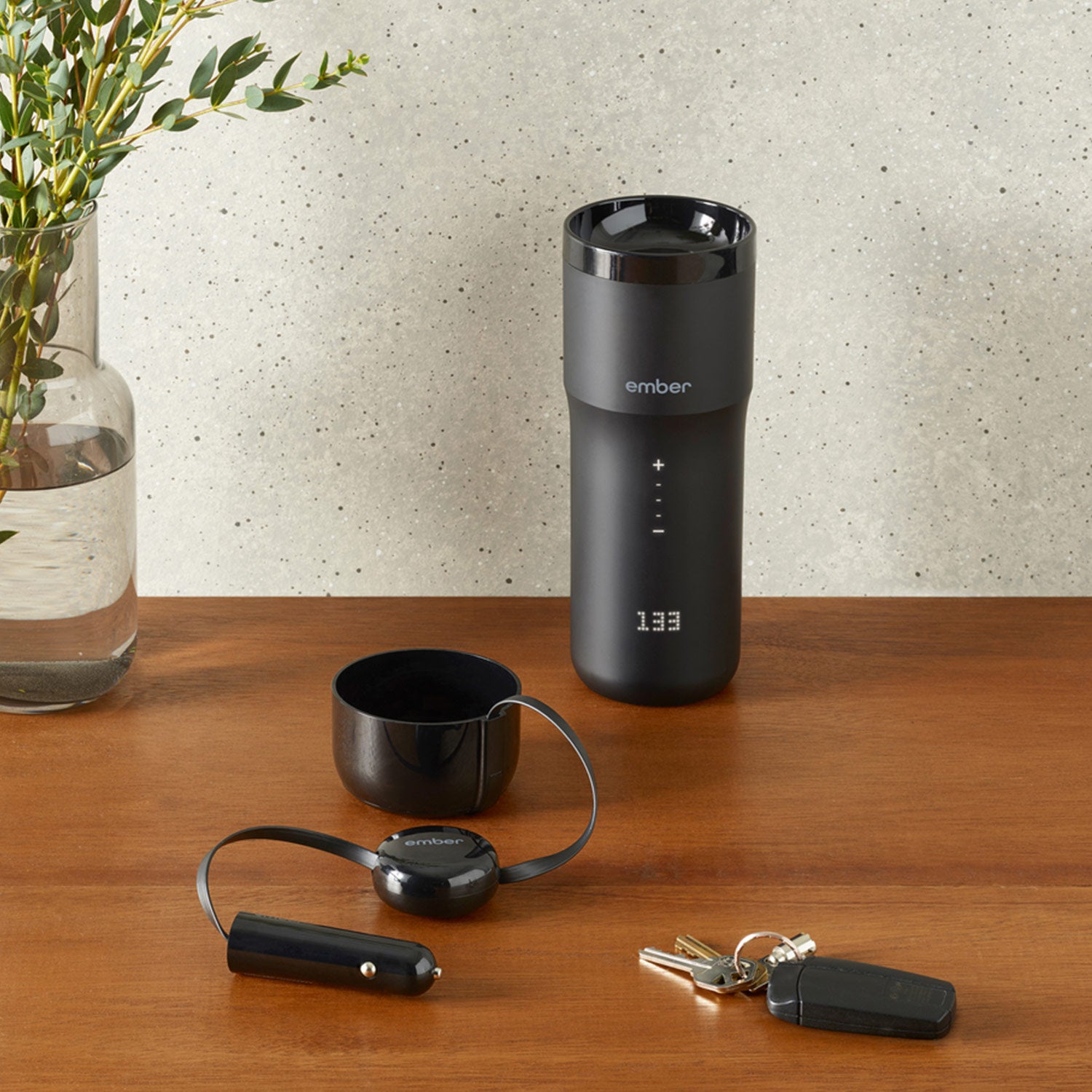 Ember Travel Mug Car Charger - Smart Temperature Control Coffee Cup for Commuters & Travel - USB Rechargeable Mug for Hot & Cold Drinks - Perfect for Road Trips, Office & Daily Use