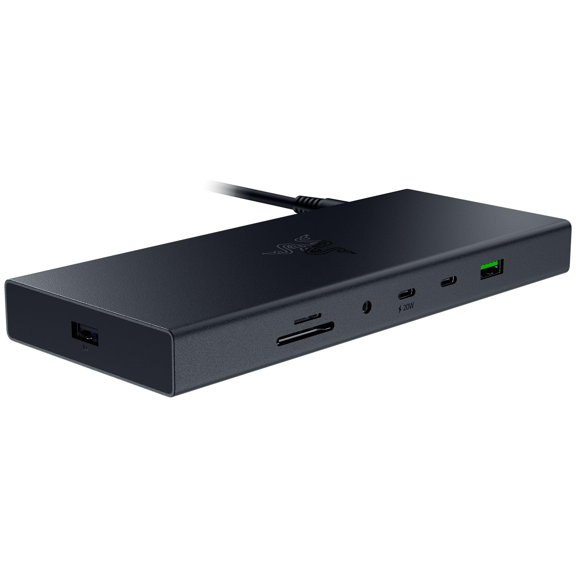 Razer USB 4 Dock - 14-in-1 Thunderbolt 4 Hub with HDMI, DisplayPort, Ethernet, USB-C/A, SD Card Reader & 3.5mm Audio - 4K 120Hz Dual Monitor Support - 100W Fast Charging for Laptop & Phone - Compact Aluminum Design - Windows & Mac Compatible - Perfect for Home Office, Gaming & Productivity Setup