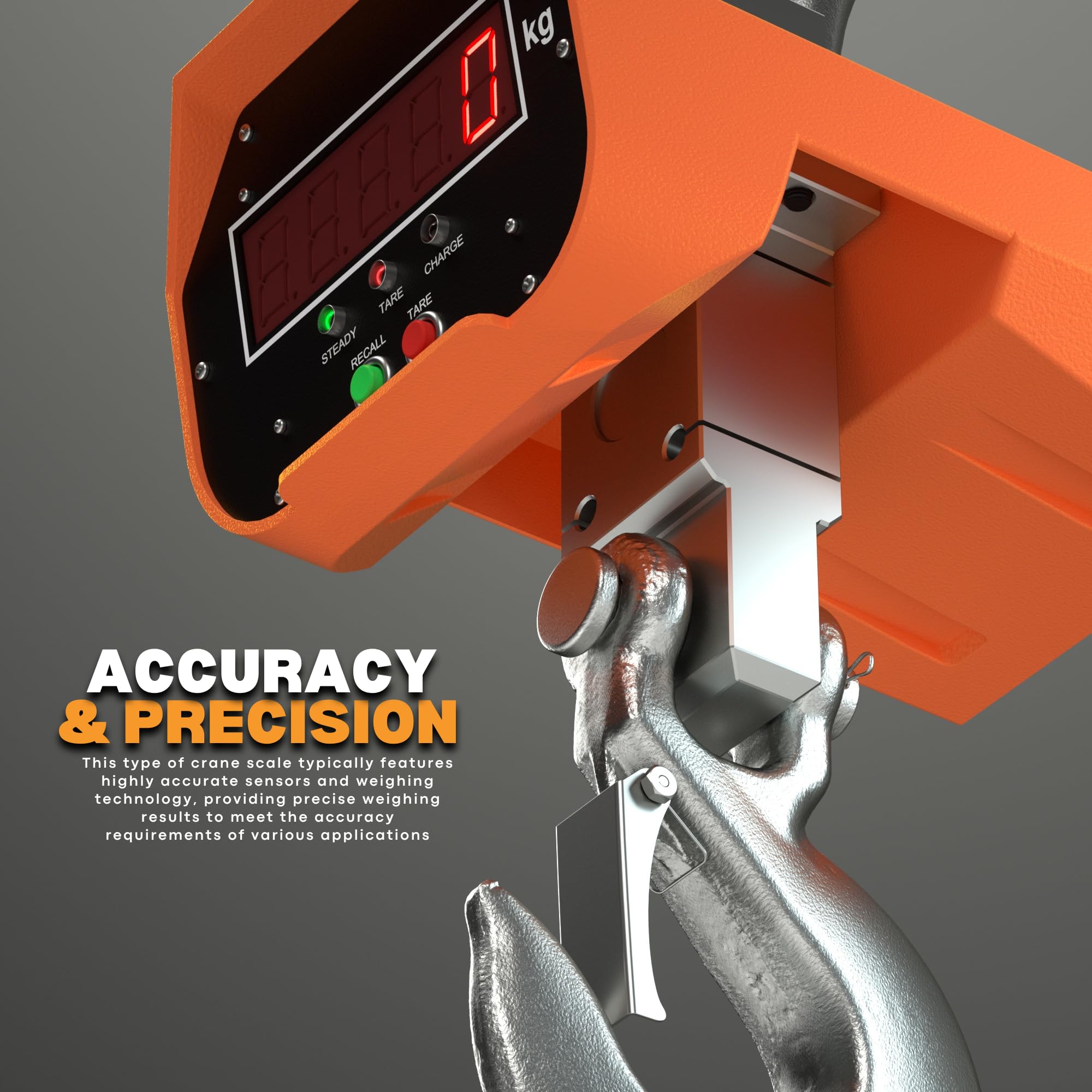 10T/22000LB Heavy Duty Digital Crane Scale with Remote Control - Rechargeable Industrial Hanging Scale with 2kg/4lb Division, Swivel Hook & Bright LED Display - Perfect for Construction, Shipping, Warehousing & Manufacturing