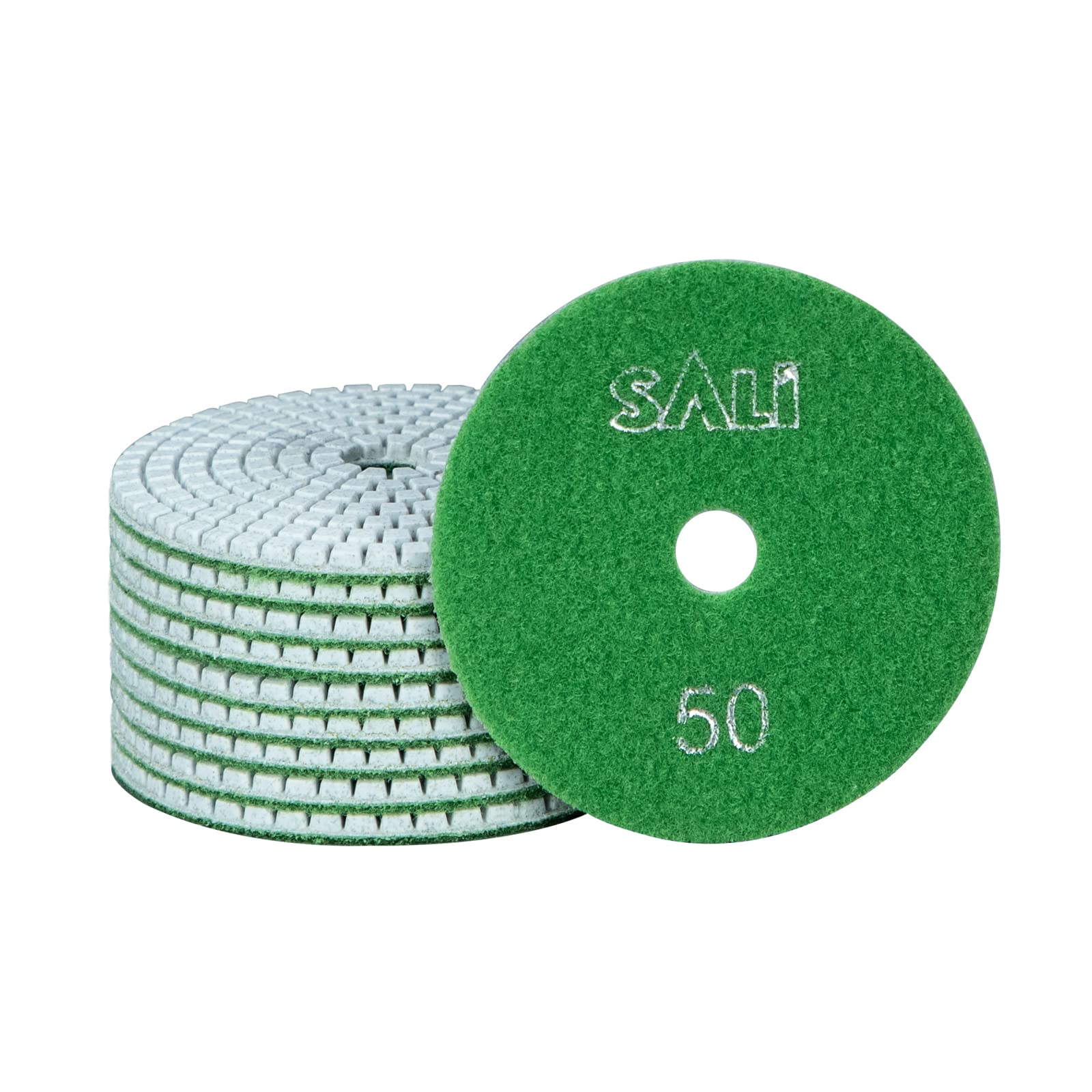 10 Pack 4 Inch Diamond Polishing Pads - Wet/Dry Granite, Marble, Concrete & Quartz Countertop Polish Kit - 50 Grit for Drill, Grinder & Polisher - Perfect for Stone Restoration, Countertop Refinishing & DIY Home Improvement Projects