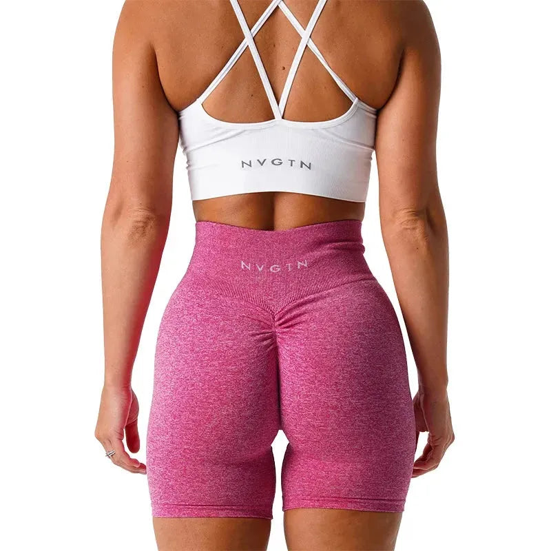 NVGTN Scrunch Seamless Yoga Shorts for Women - High Waisted Spandex Workout Shorts with Butt Lifting Design, Breathable & Elastic Gym Running Athletic Shorts - Perfect for Yoga, Pilates, Running & Lounge Wear