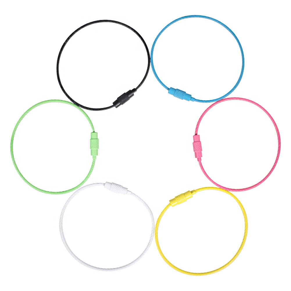JOONOR 24 Pack Key Rings Wire Keychains - Durable Metal Key Ring Loops for Luggage Tags, ID Badges & Keys | Perfect for Travel, Office & Home Organization