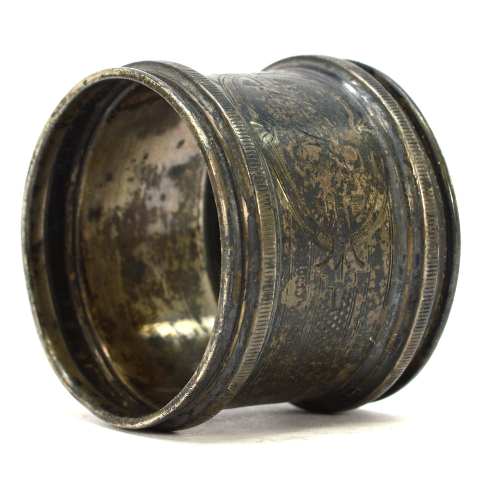 Antique Sterling Silver Napkin Ring - .925 Tested & Engraved 