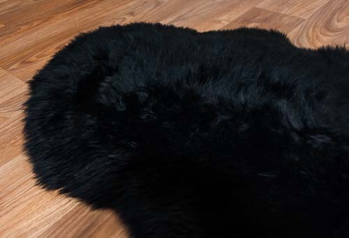 Luxury Black Dyed Longwool Sheepskin Rug - Soft & Plush Natural Wool for Living Room, Bedroom, or Nursery Decor