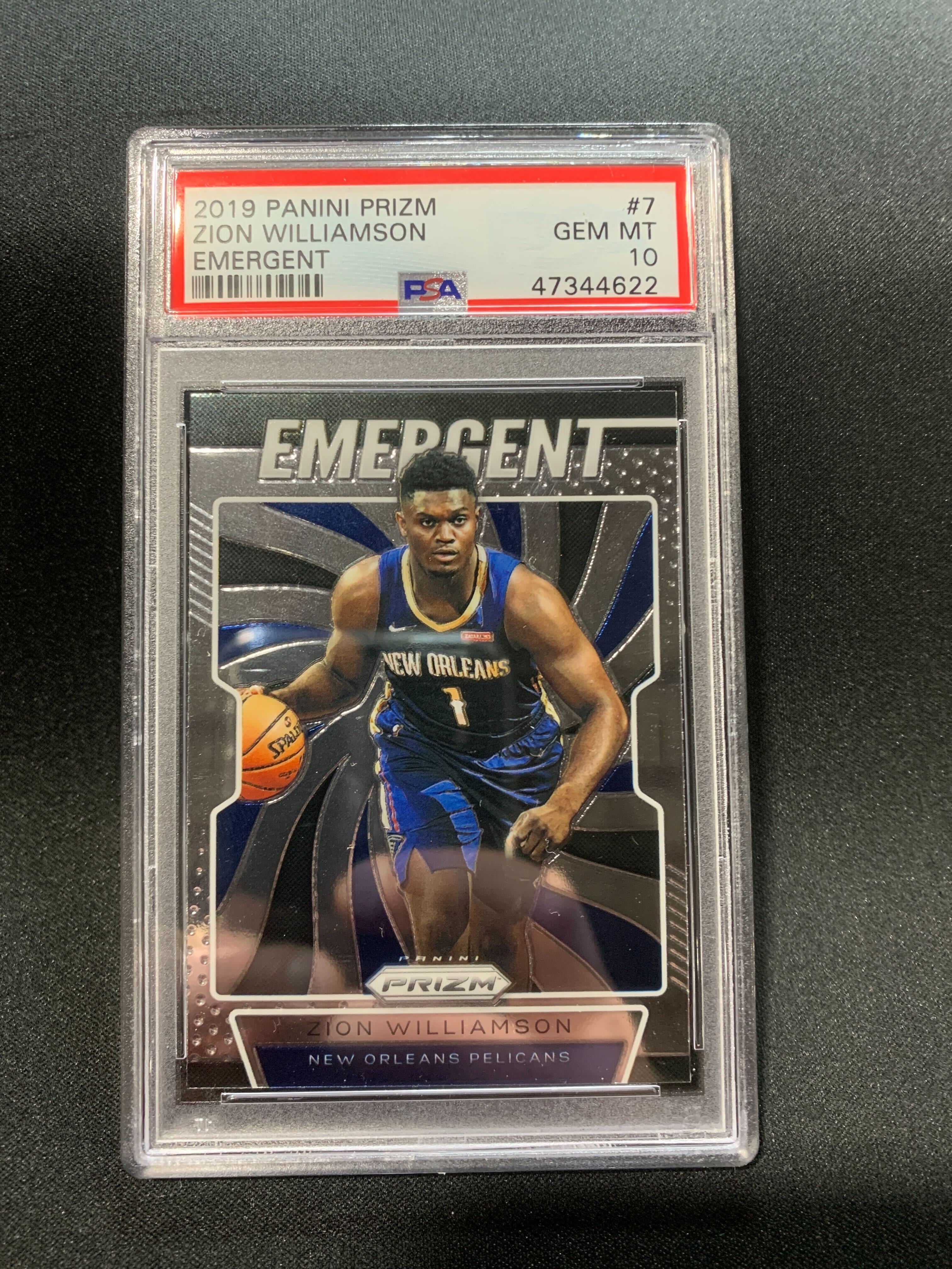 2019 Panini Prizm Emergent Zion Williamson #7 PSA 10 Rookie Card - Basketball Collectible for Investors & Fans