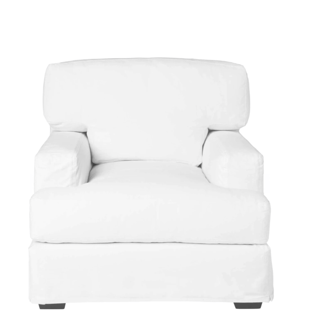St. Kitts 37-inch Slipcovered Swivel Chair - Modern Living Room Accent Chair for Home Office, Lounge & Reading Nook