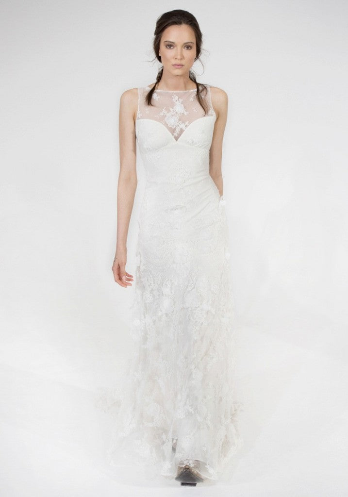 Claire Pettibone Magnolia Wedding Gown - Lace Bridal Dress for Romantic Garden & Beach Ceremonies