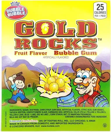 Dubble Bubble Gold Rocks Gumballs - 1080 Count Bulk Pack (.92 oz each) | Classic Bubble Gum for Parties, Vending Machines & Candy Displays