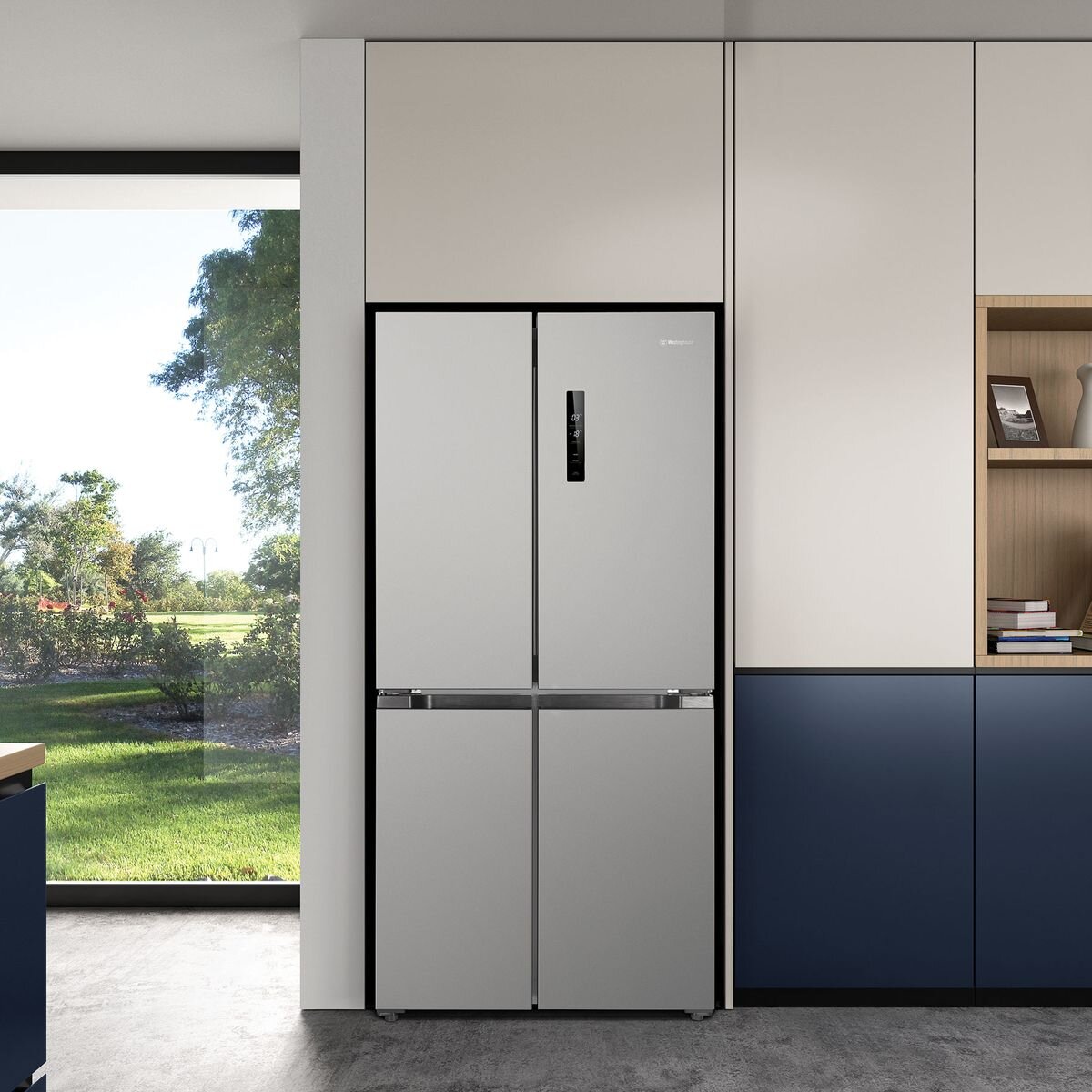 Westinghouse 496L French Door Refrigerator with Ice Maker - Stainless Steel WQE4900AA - Energy Efficient Large Capacity Fridge for Modern Kitchen & Open Plan Living Spaces