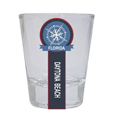 Daytona Beach Florida Nautical Themed Round Shot Glass - Perfect for Beach Parties, Gifts & Coastal Home Decor