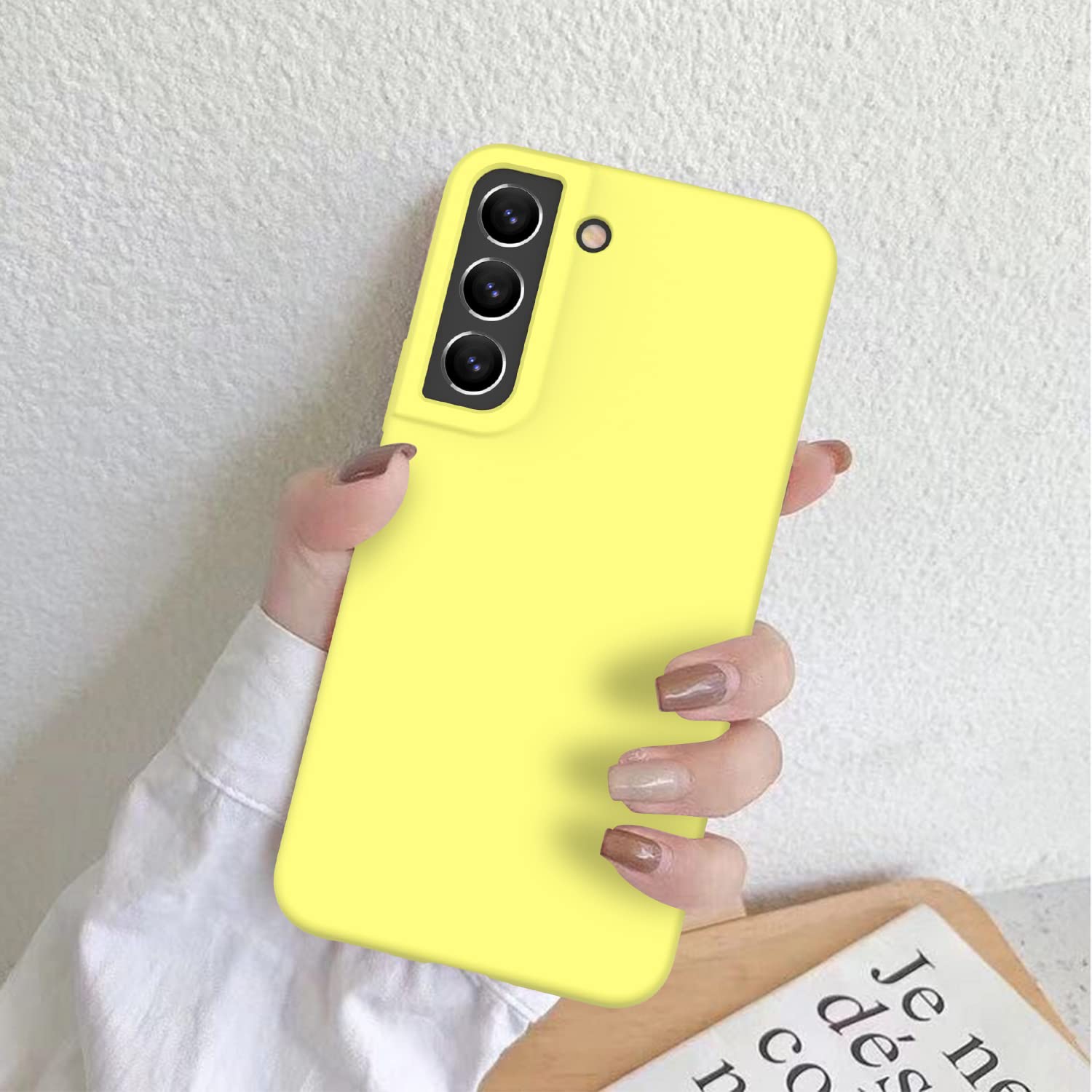 DEENAKIN Samsung Galaxy S22 Case - Soft Flexible Silicone Gel Rubber Bumper Cover, Slim Fit Full Body Shockproof Protective Phone Case (Bright Yellow) - Perfect for Everyday Use, Travel & Outdoor Activities