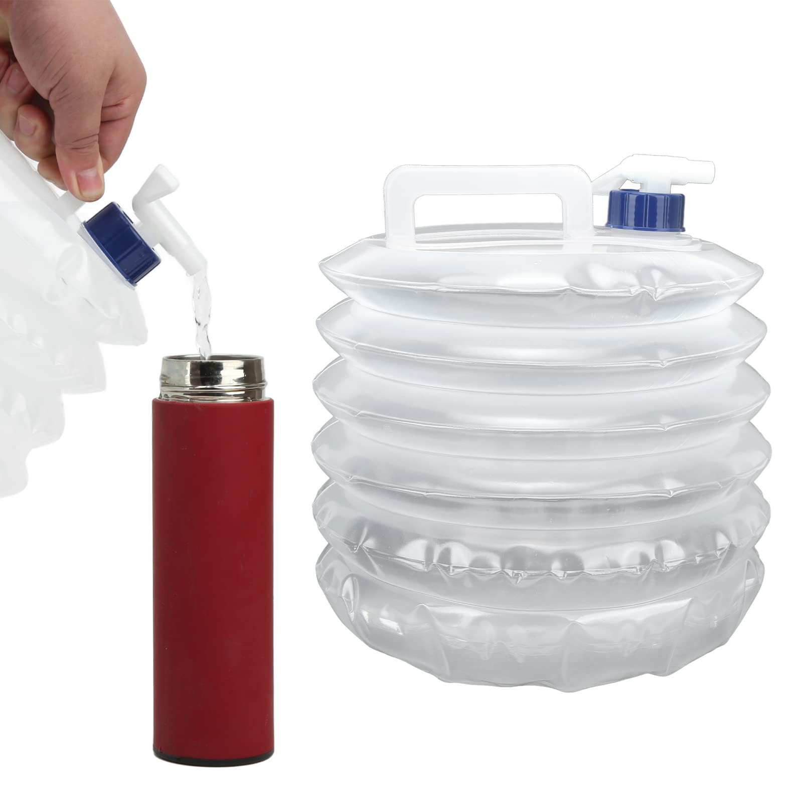 Aramox 10L Foldable Water Container with Spigot - Portable Collapsible Water Storage Jug for Outdoor Camping, Hiking, Climbing, Emergency Preparedness & Road Trips - BPA Free & Leak Proof Design