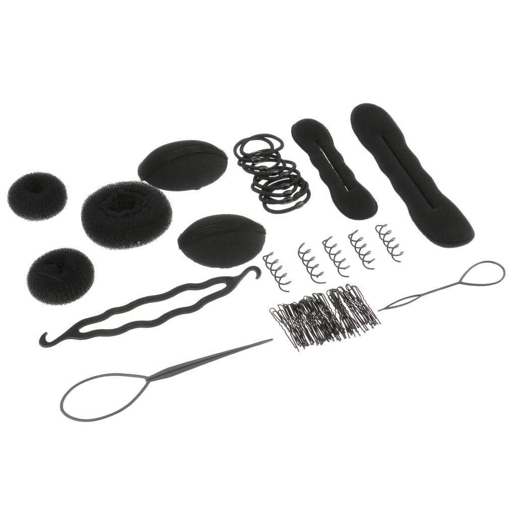 Barenx DIY Big Hair Bun Maker - Elastic Hair Pins & Clips for Thick Hair - Perfect for Updos, Ponytails & Party Hairstyles