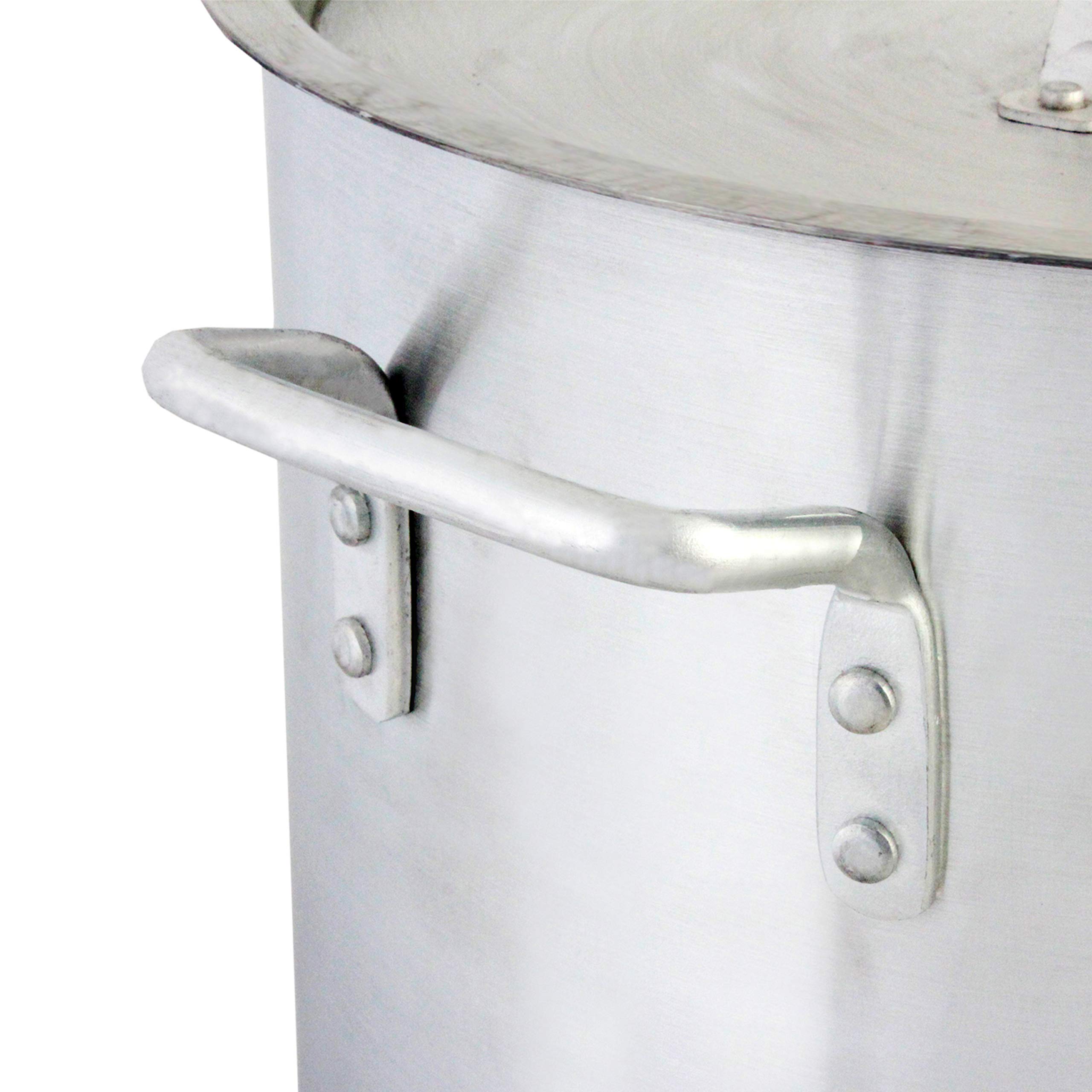 32 Quart Heavy Duty Aluminum Stock Pot - 6mm Thick for Professional Cooking, Canning, and Large Batch Meal Prep - Perfect for Home Chefs and Commercial Kitchens
