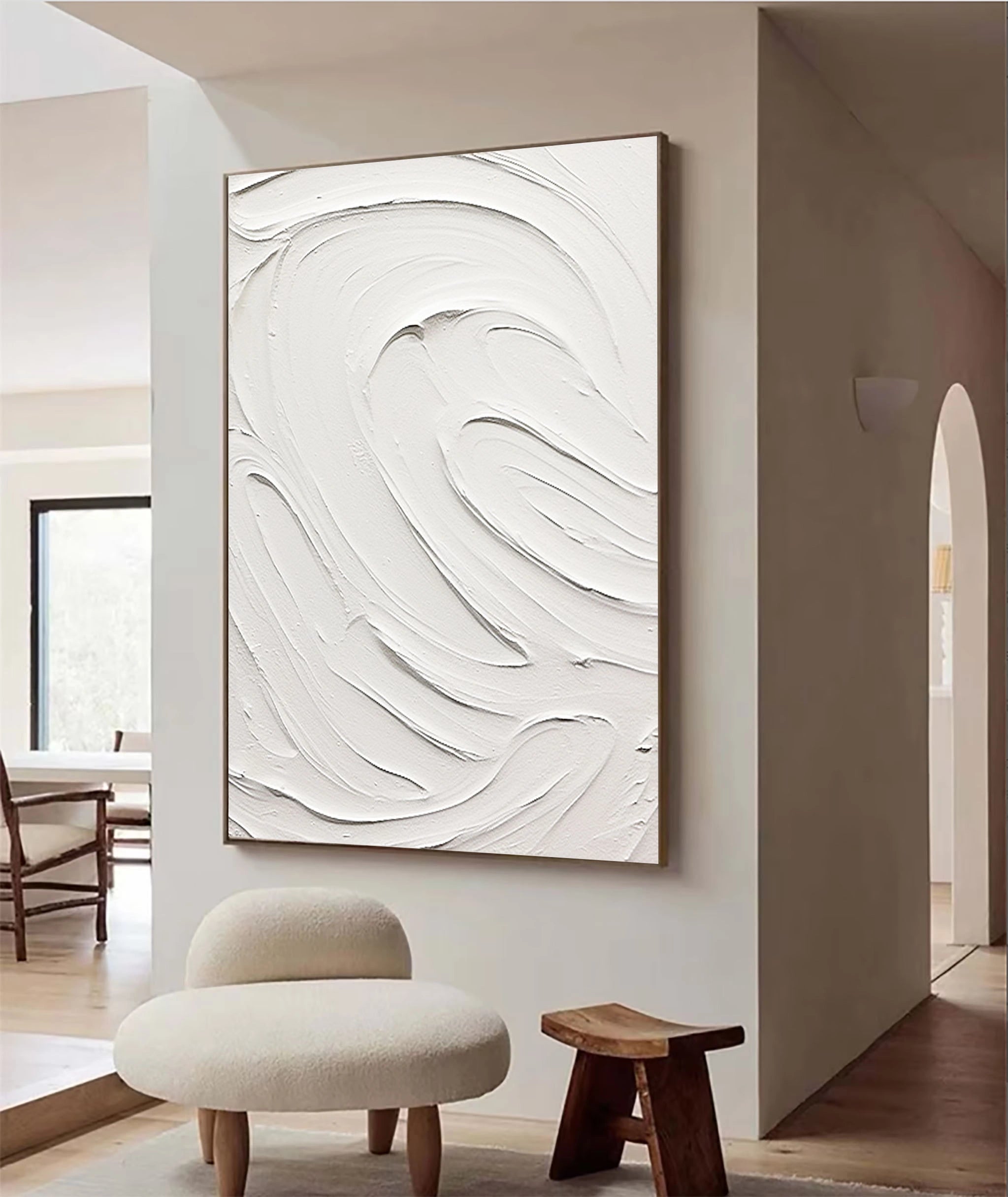 Minimalist Textured Plaster Art Painting - Abstract Wall Decor for Modern Living Room & Office #MM099