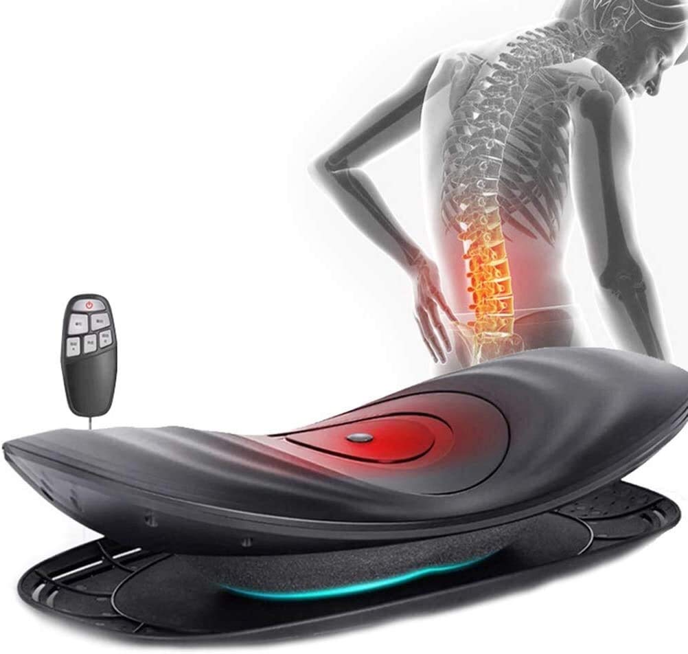 DSJ Electric Lumbar Traction Device with Heat & Vibration - Back Massager for Sciatica Pain Relief, Inflatable Back Stretcher for Spine Decompression - Perfect for Office Workers, Drivers & Home Use