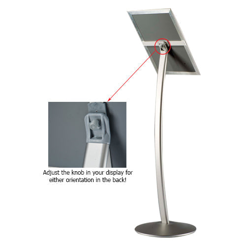 Curved Floor Display Stand with Rotating Sign Frame - 18