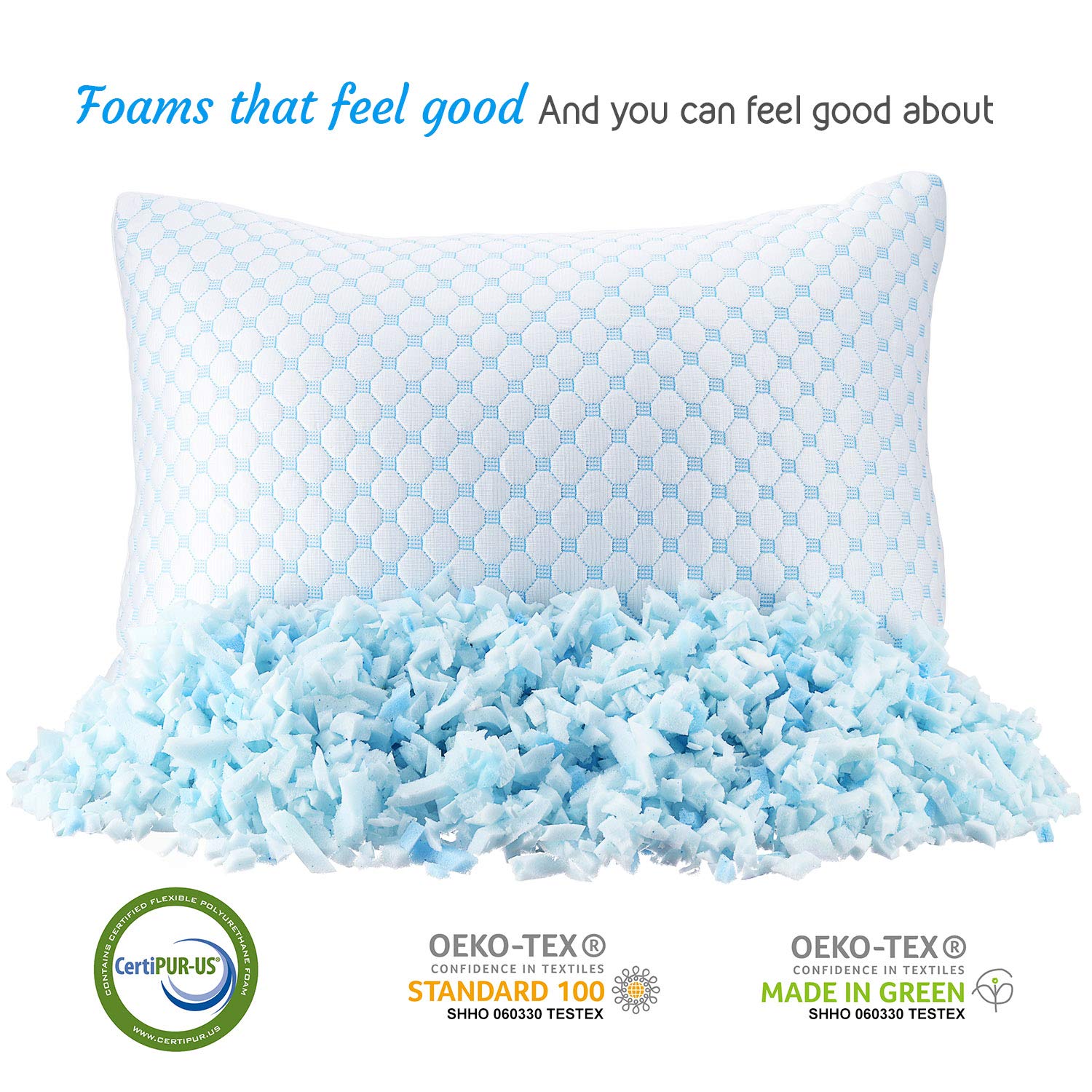 Clara Clark Cooling Memory Foam Pillow for Side Sleepers - Queen Size 18x26 - Reversible Gel Pillow with Breathable Cover for Hot Sleepers - Luxury Bed Pillow for Back & Stomach Sleepers - Perfect for Night Sweat Relief & Better Sleep