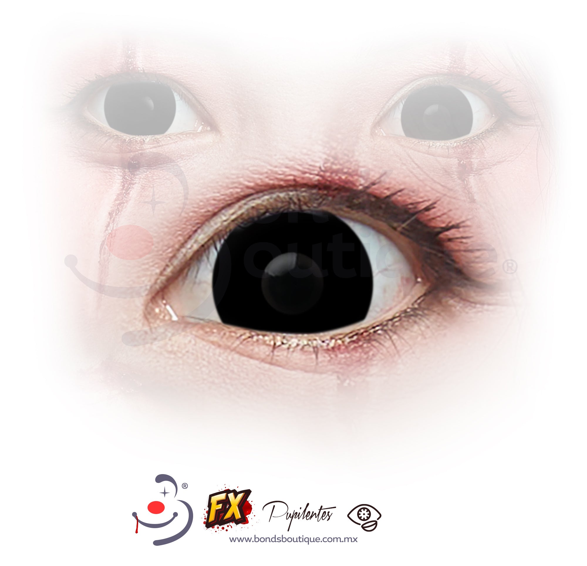 Pupilentes Creepy Eyes Mini Sclera Contact Lenses - Halloween Costume, Cosplay & Horror Makeup Accessories