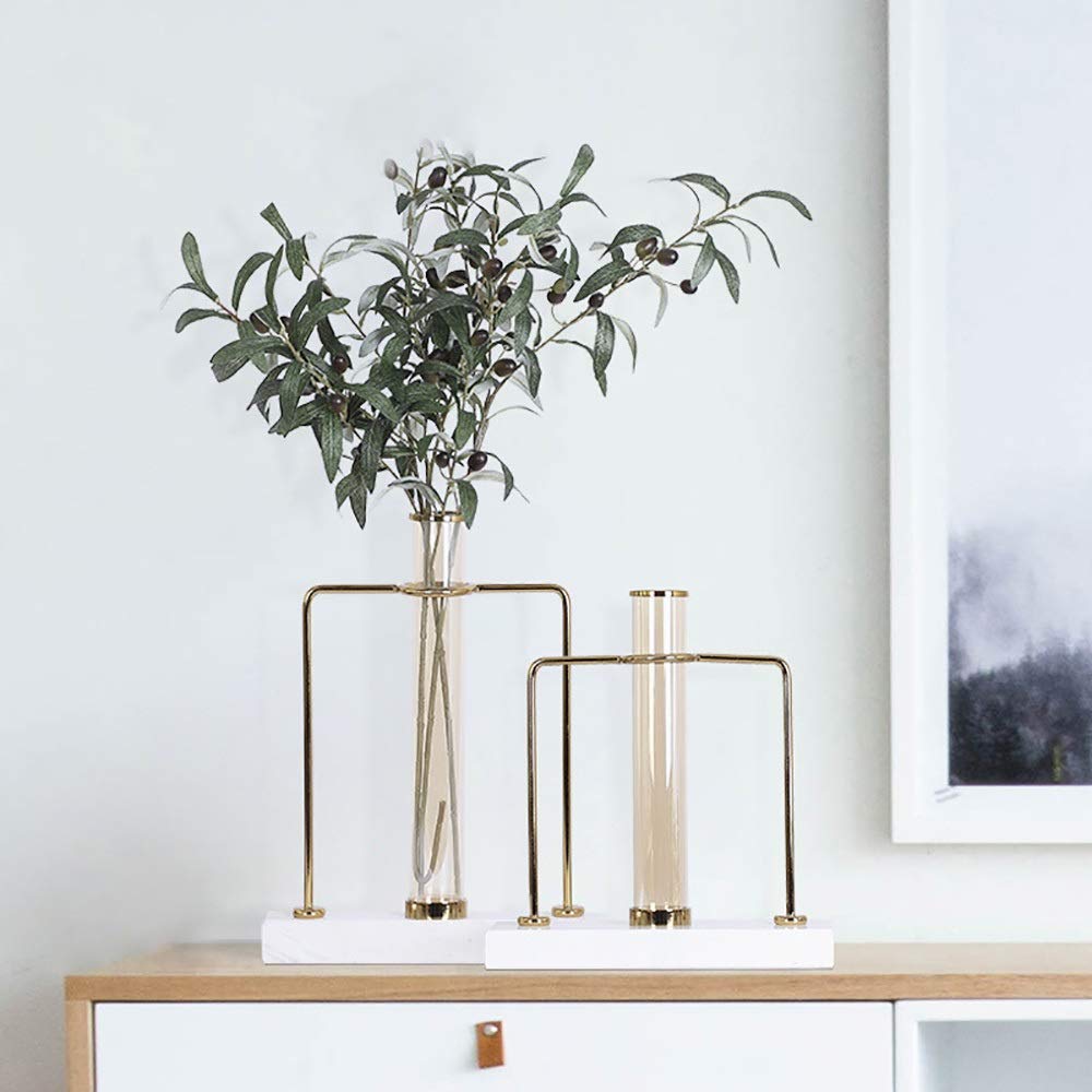 YANG1MN Glass Flower Vase - Elegant Home Decor for Living Room, Bedroom, Coffee & Dining Tables - Creative Decorative Ornament (30x12x38cm) - Perfect for Centerpieces, Wedding Decor & Housewarming Gifts
