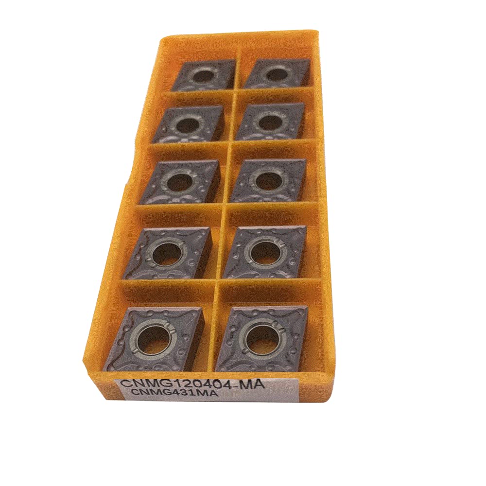 CNMG431MA Carbide Turning Inserts for Steel, Stainless Steel, Iron & Cast Iron - 10 Pack CNC Lathe Cutting Tools Compatible with MCLNR/L Tool Holders | High Precision Metalworking for Automotive Parts & Industrial Machining