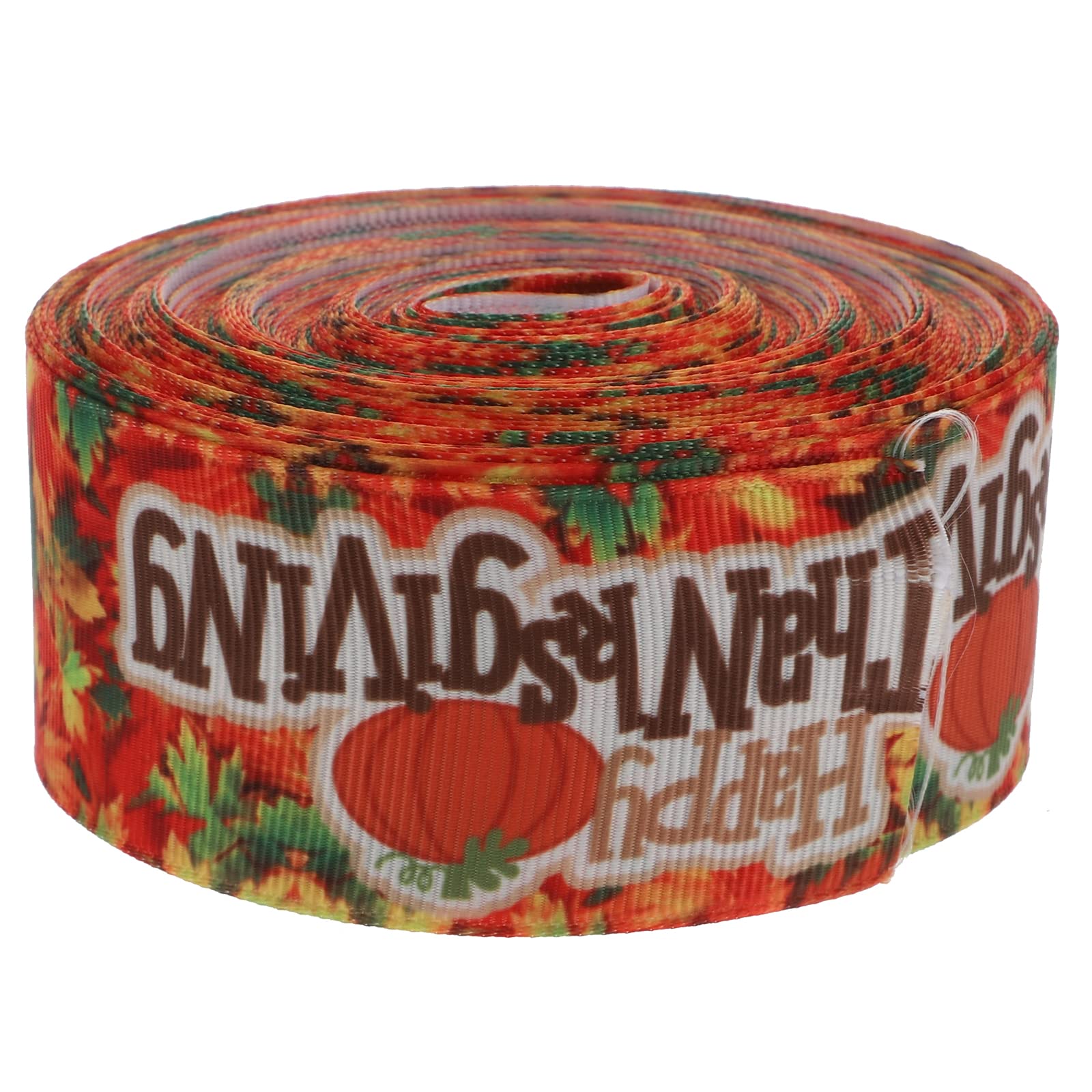 BESPORTBLE 1Pc Thanksgiving Christmas Decor - Rustic Ribbon Letter Print Wrapping for Nativity, Wedding & Hair Accessories - Orange Polyester Cloth Pumpkin Decor (Perfect for Holiday Home Decor, Gift Wrapping & Party Decoration)