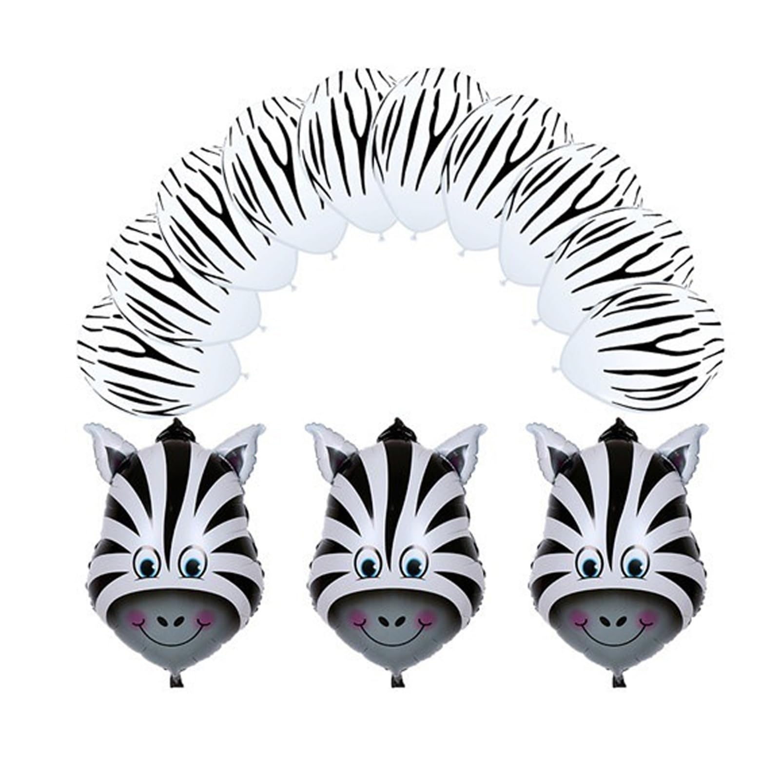 Morndew 13-Piece Zebra Foil & Latex Balloon Set - Forest Theme Party Decor for Kids Birthday, Baby Shower & Gender Reveal - Perfect for Jungle Safari Nursery Decorations & Wild Animal Themed Events