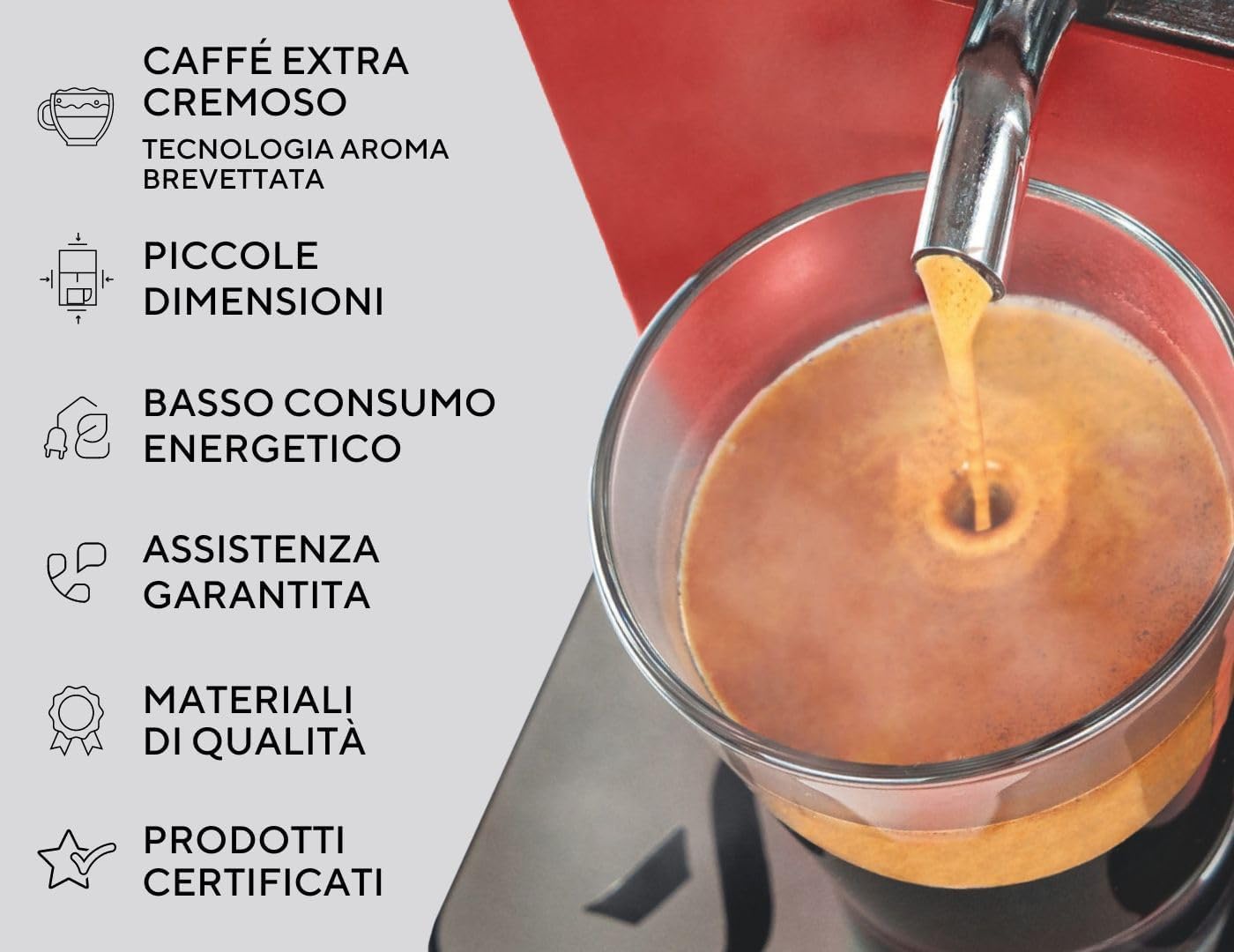 La Bevanda Del Re - 44mm Espresso Coffee Machine with Aroma Plus & 50 ESE Pods - Free Gift Included | Perfect for Home, Office & Cafe Use
