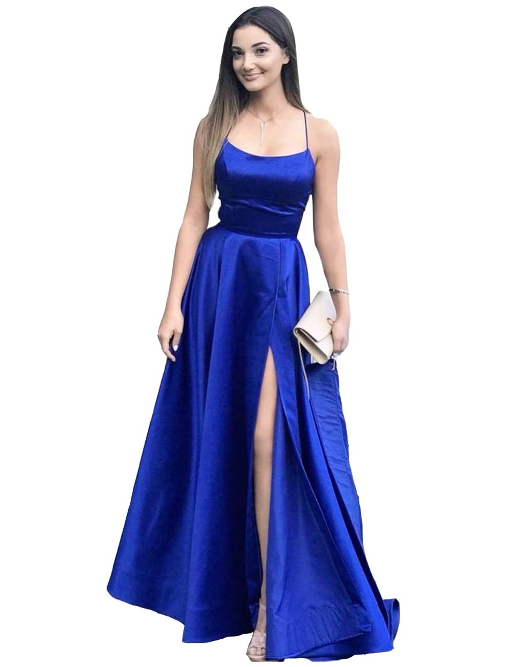 Elegant Strapless Side Split Long Prom Dress with Pockets - Formal Evening Gown for Homecoming, Wedding & Special Occasions