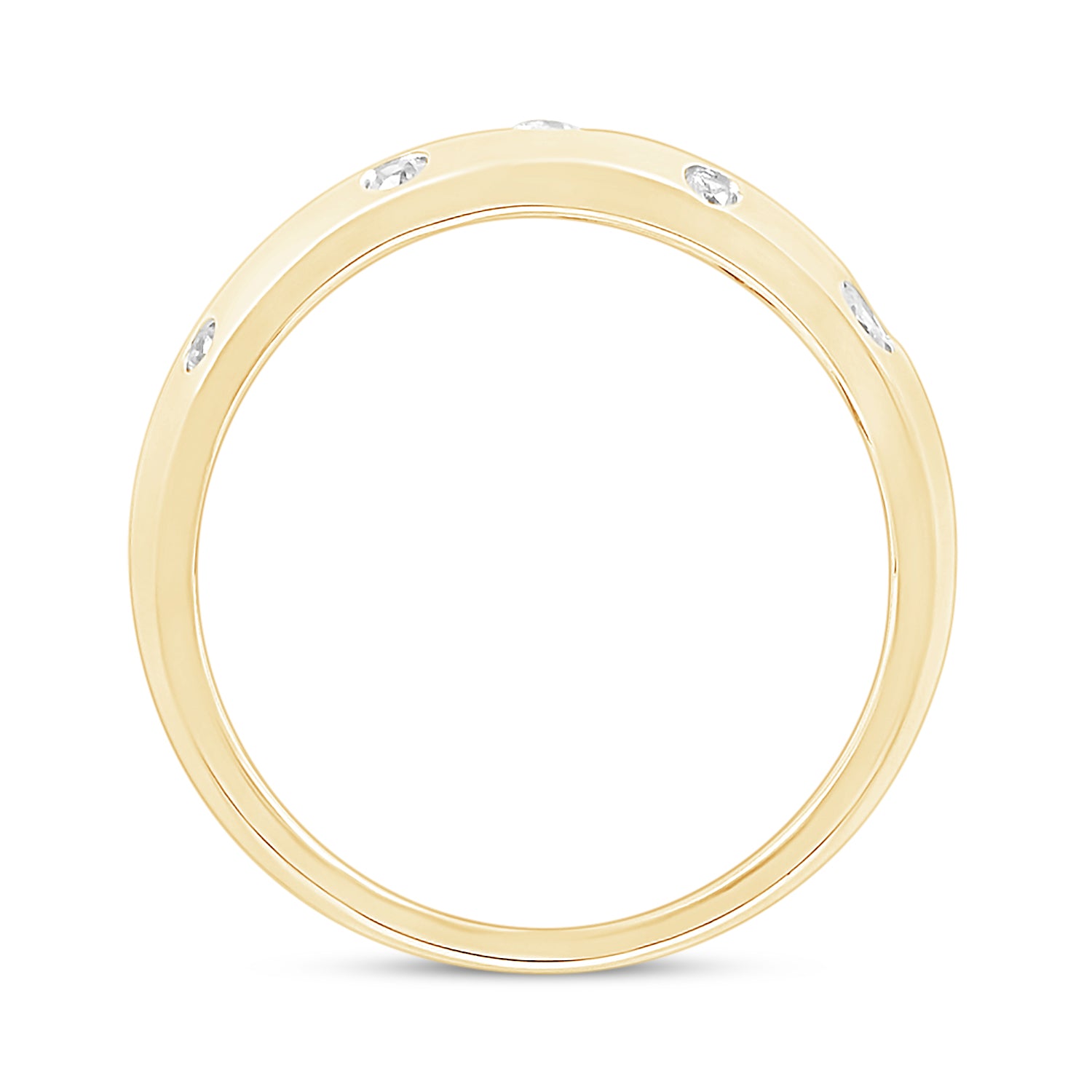 10k Yellow Gold Domed Diamond Constellation Ring - Elegant Stackable Ring for Women, Perfect for Everyday Wear, Anniversary Gifts & Special Occasions