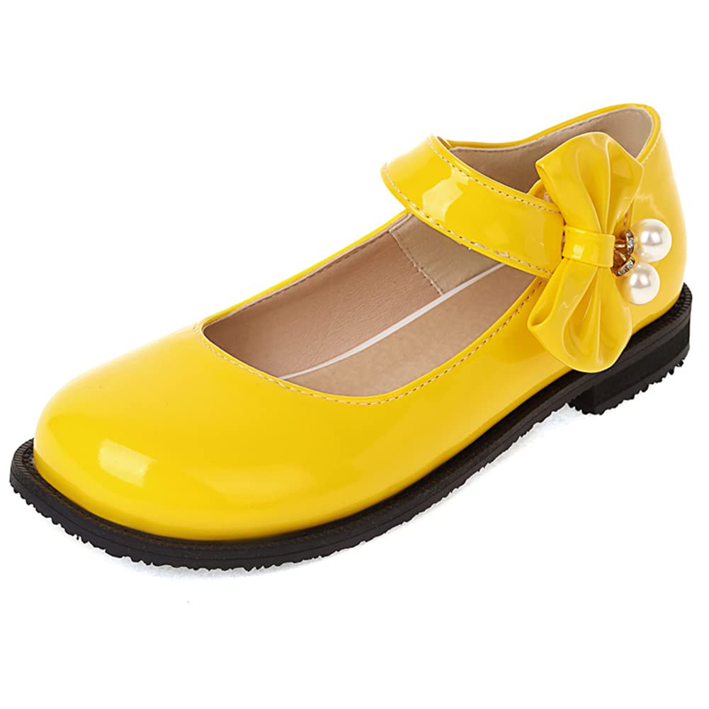 Furcross Women's Sweet Bow Flat Mary Jane Shoes - Patent Leather Ballet Flats with Round Toe for Work, Office & Casual Wear | Comfortable Pumps for Daily Use, Parties & Special Occasions