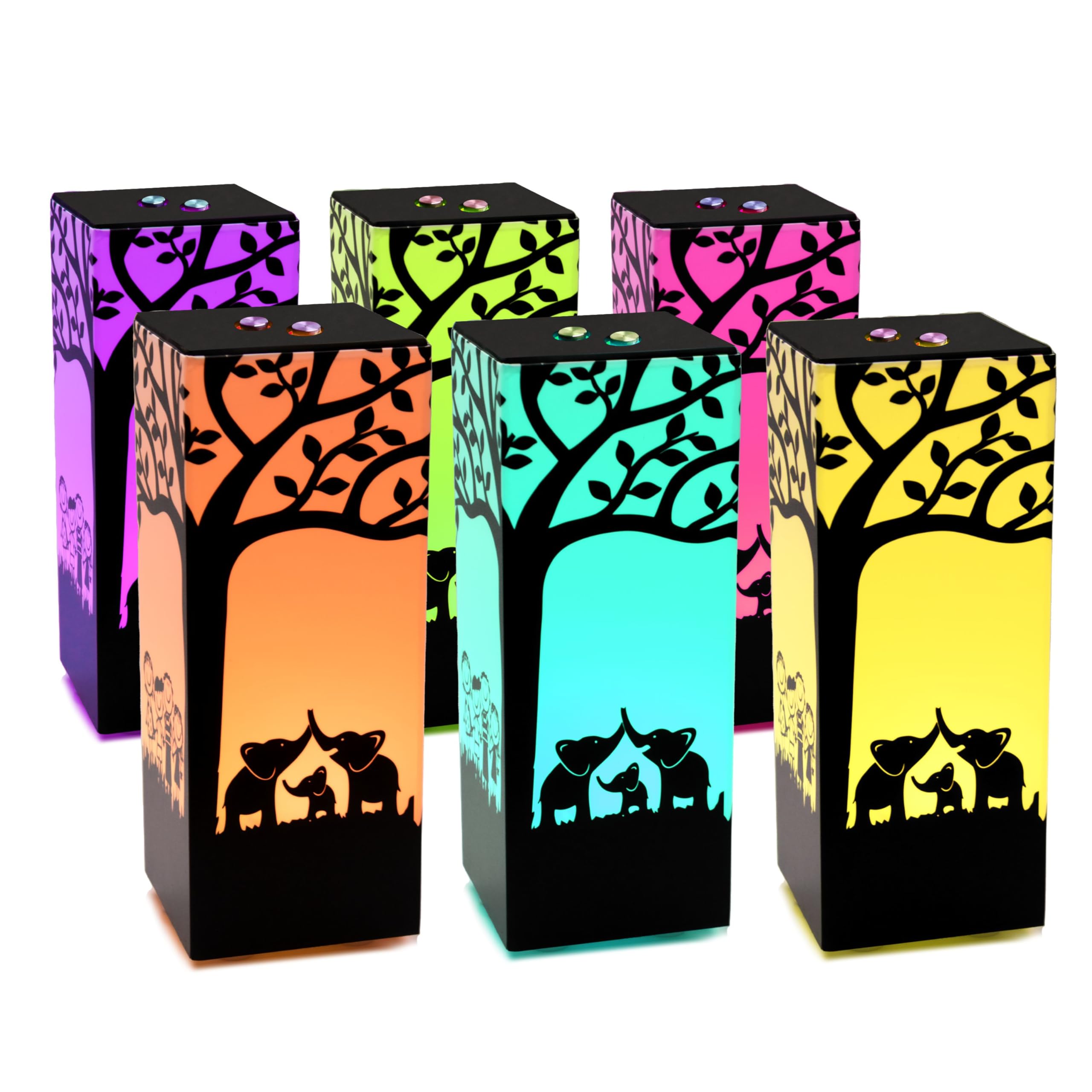 Telepathy® Tree - Long Distance Friendship Lamp with Wi-Fi & Touch-Activated Color Changing LED Lights | Unique Gift for Loved Ones Far Away | Perfect for Bedrooms, Dorms & Long-Distance Relationships (Set of 6)