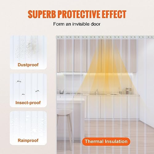 VEVOR Clear PVC Vinyl Strip Curtain - 164' Length x 8