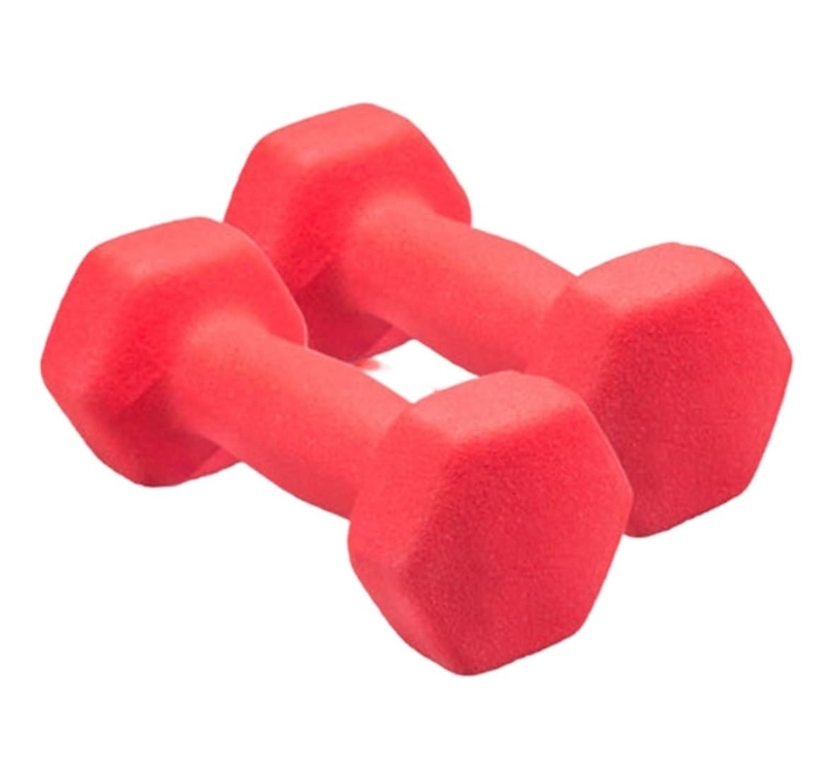 Hexagonal Dumbbell Set - 10-50lbs Rubber Coated Weight Lifting Dumbbells for Home Gym, Strength Training & Bodybuilding - Perfect for CrossFit, HIIT & Full-Body Workouts (Red)