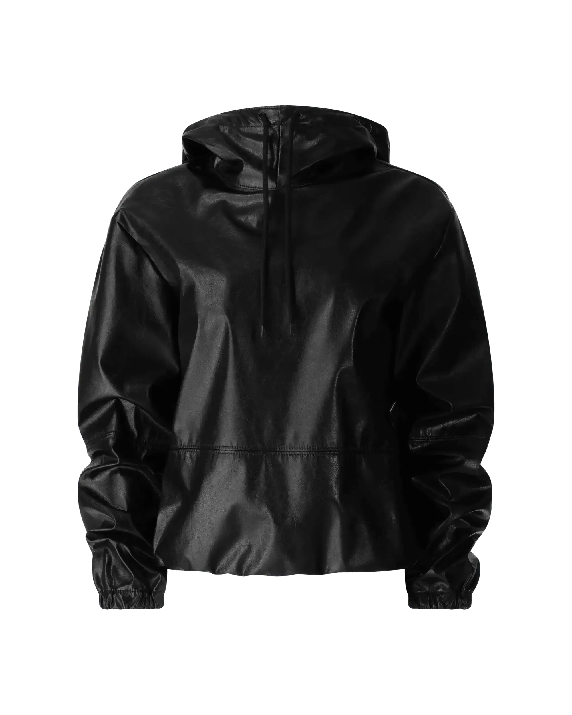 Stylish Faux Leather Hoodie for Men & Women - Trendy Vegan Leather Jacket with Hood - Perfect for Casual Outfits, Streetwear & Fall Fashion
