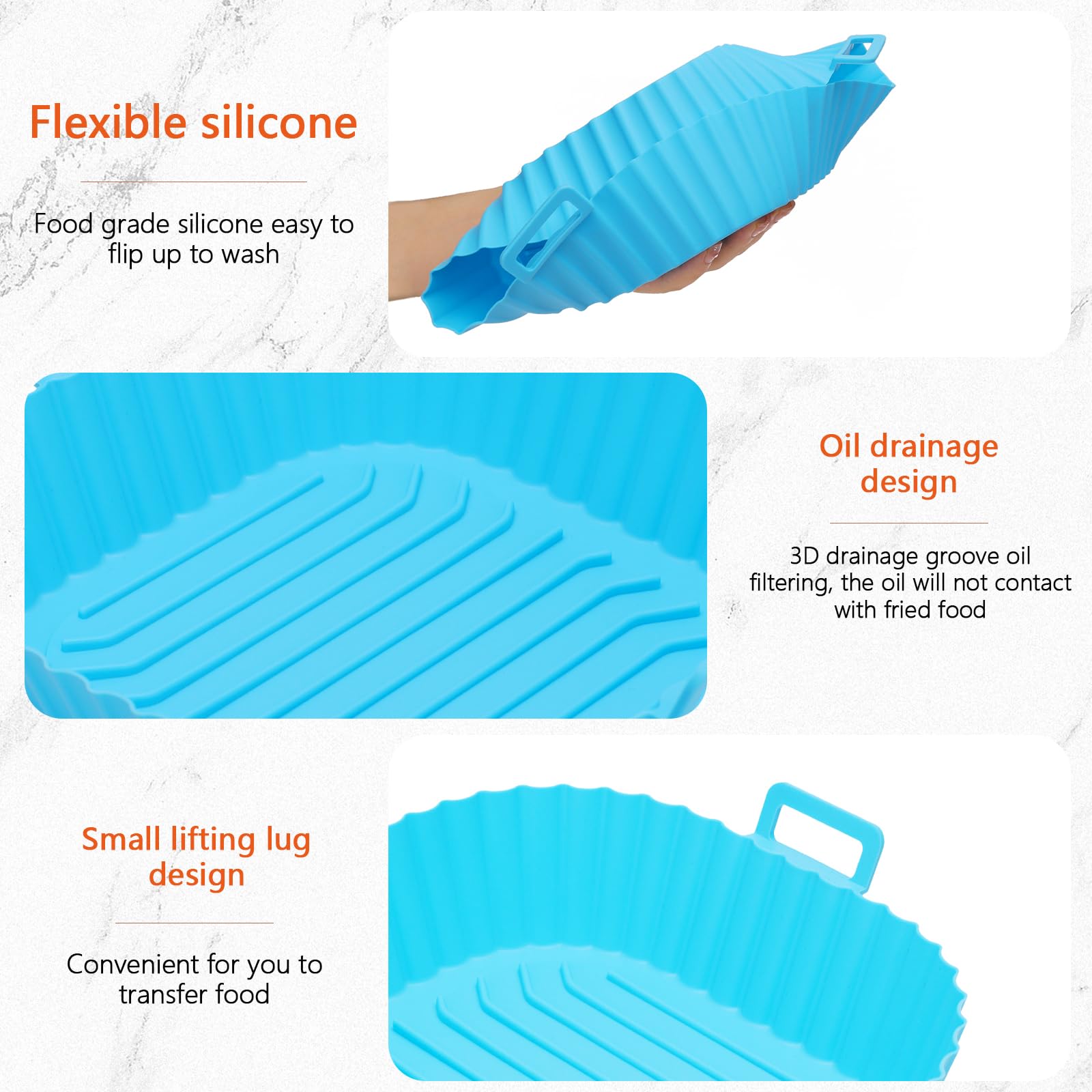 2-Pack Reusable Silicone Air Fryer Liners - Non-Stick Square Baking Mats, Oven Safe & Dishwasher Safe, Food Grade BPA-Free - Perfect for Air Fryers, Ovens & Toaster Ovens - Healthy Alternative to Parchment Paper