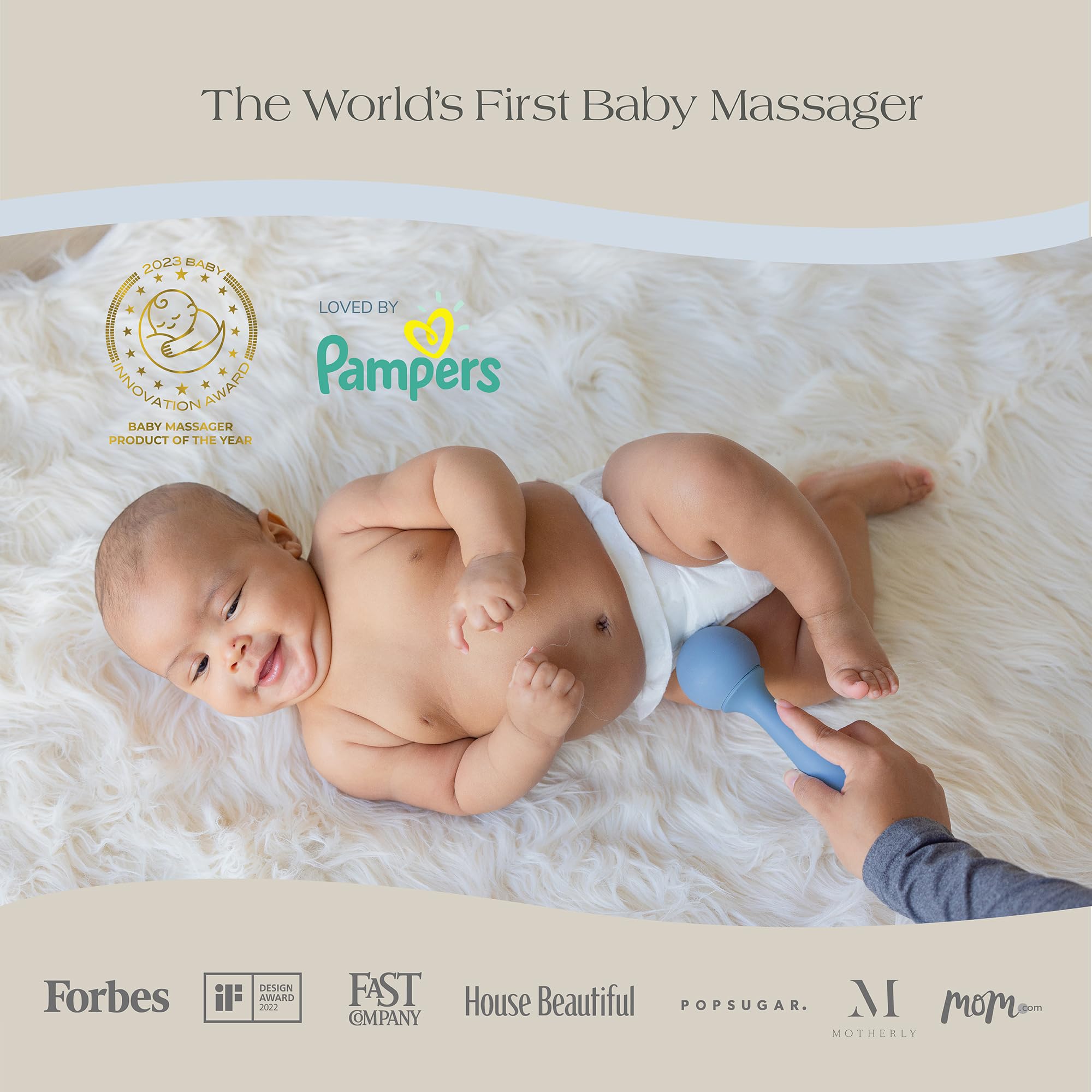 Baby Massager for Constipation & Gas Relief - Pediatrician Approved Edible-Grade Silicone Soother for Newborns, Infants & Toddlers | Colic Calm & Sleep Aid | Perfect Baby Shower Gift for Happy, Healthy Babies