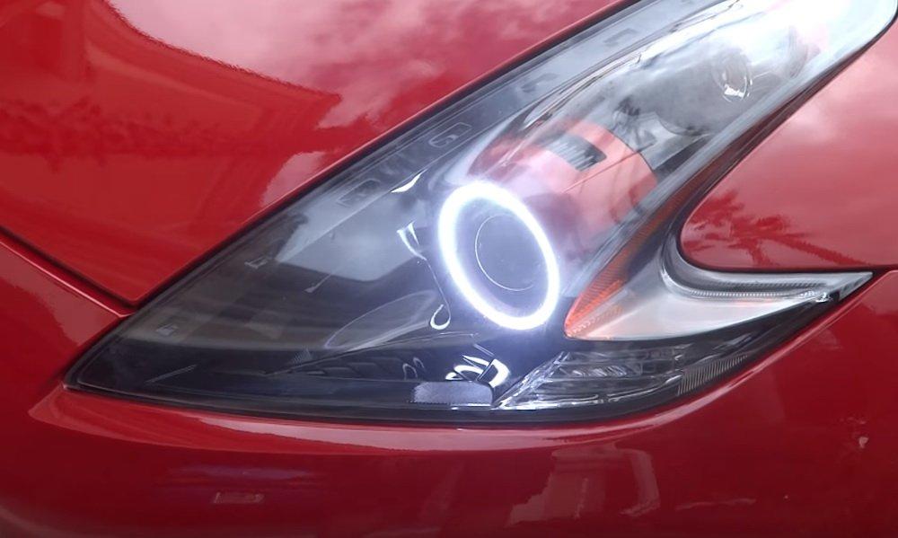 110mm White/Amber Switchback LED Halo Ring Kit - Universal Headlight & Fog Light Retrofit for Cars, Trucks, SUVs - DRL Daytime Running Lights Upgrade with Angel Eyes Effect
