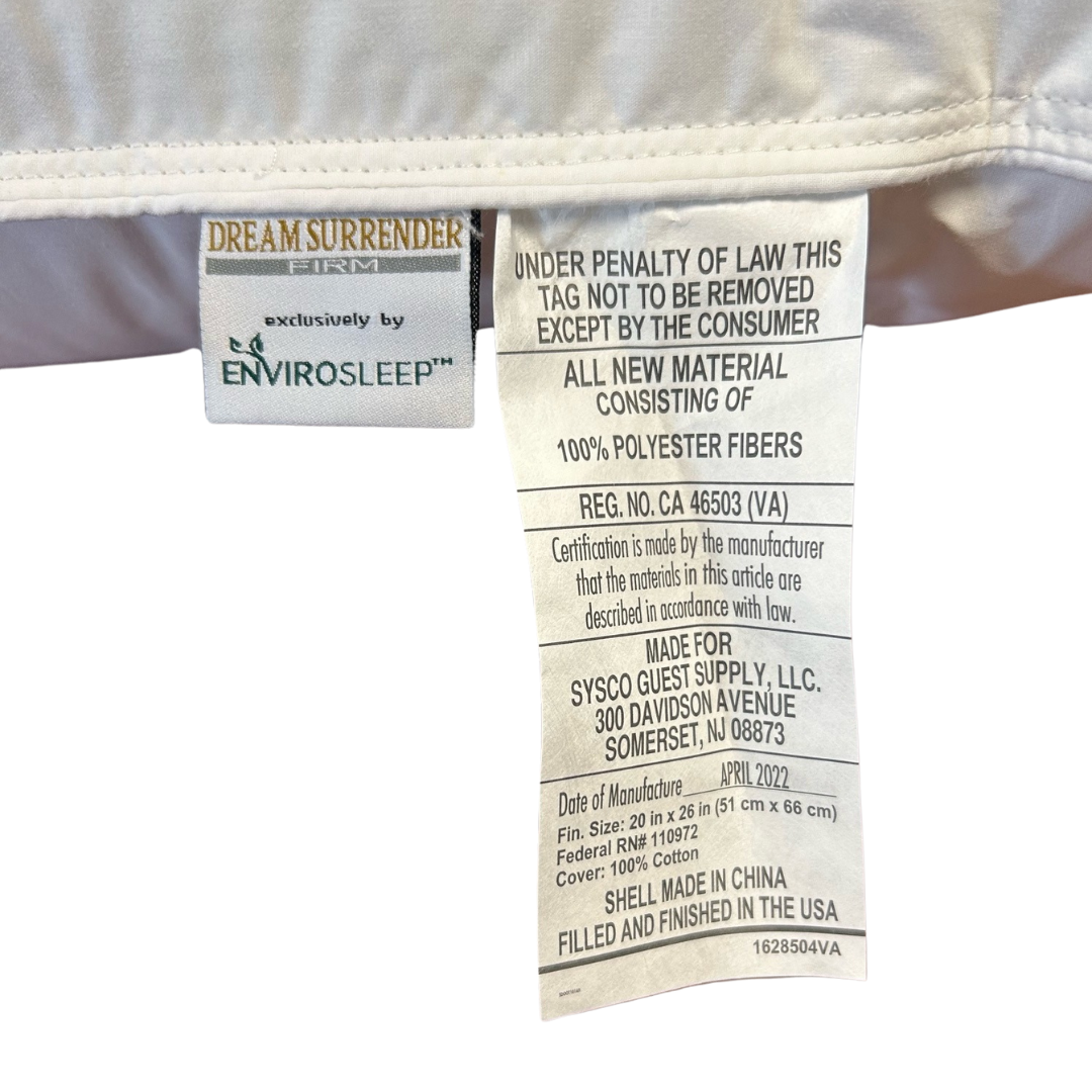 Envirosleep Dream Surrender Firm Pillow - Supportive Memory Foam Pillow for Side & Back Sleepers - Perfect for Neck Pain Relief & Better Sleep