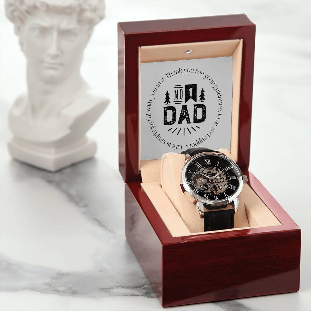 Openwork Men's Watch - Elegant Father's Day & Birthday Gift for Dad from Daughter or Son | Perfect for Business, Casual Wear & Special Occasions