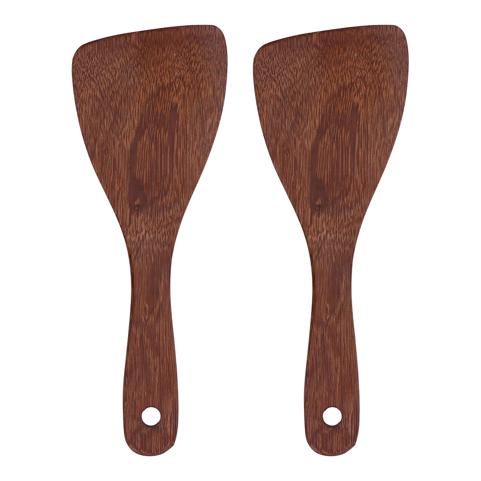 2 Pack Natural Wooden Rice Paddles - Heat & Moisture Resistant Cooking Spoons for Rice, Stirring & Serving - Perfect for Kitchen, Restaurant & Home Use