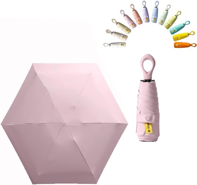 Compact Mini Travel Umbrella - Waterproof Small Umbrella for Light Rain, Fits in Purse & Pocket - Perfect for Women's Handbags, Commuting & Outdoor Activities