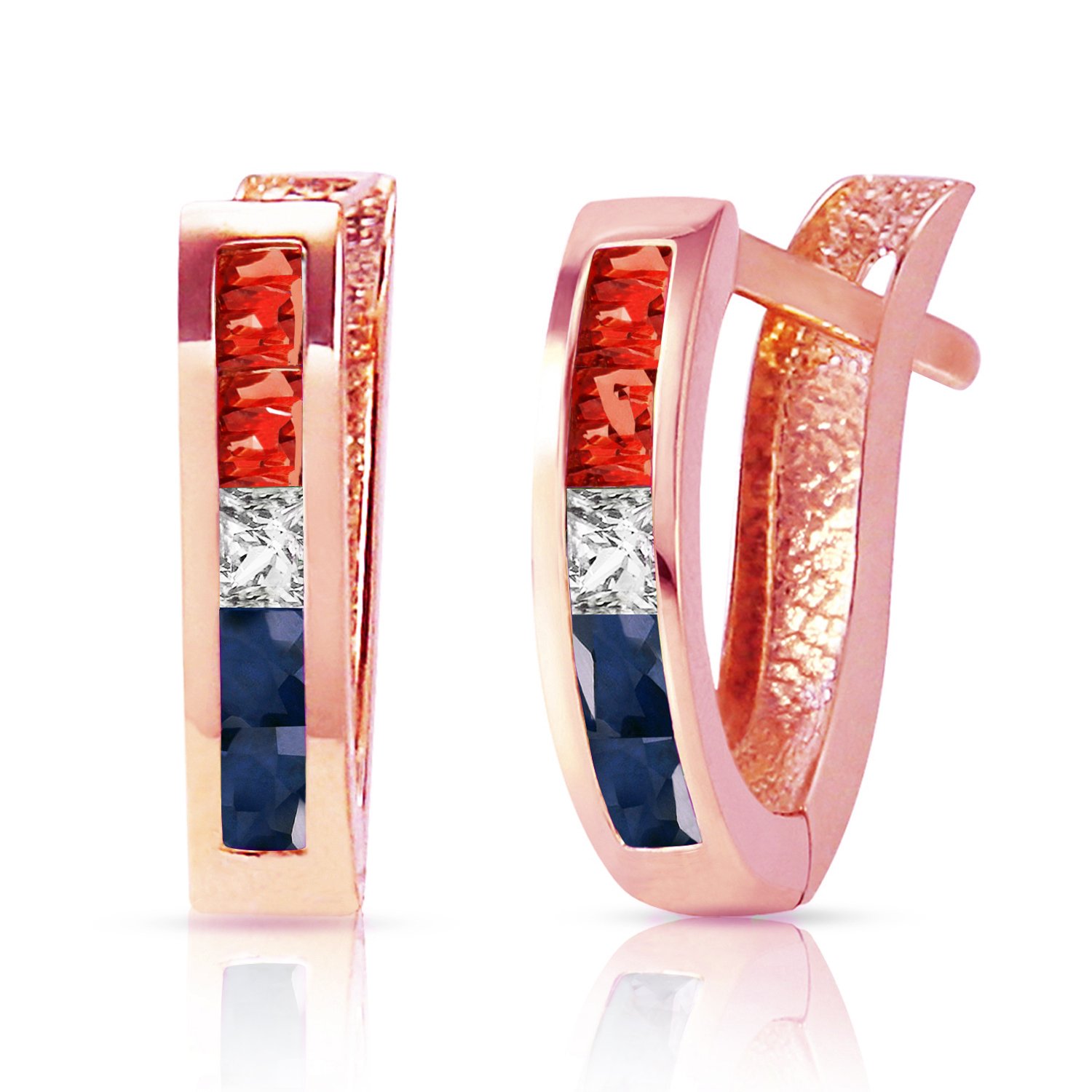 14K Solid Gold Hoop Earrings with Natural Multi-Gemstones | GG Galaxy Gold Collection | Perfect for Weddings, Parties & Everyday Luxury Wear