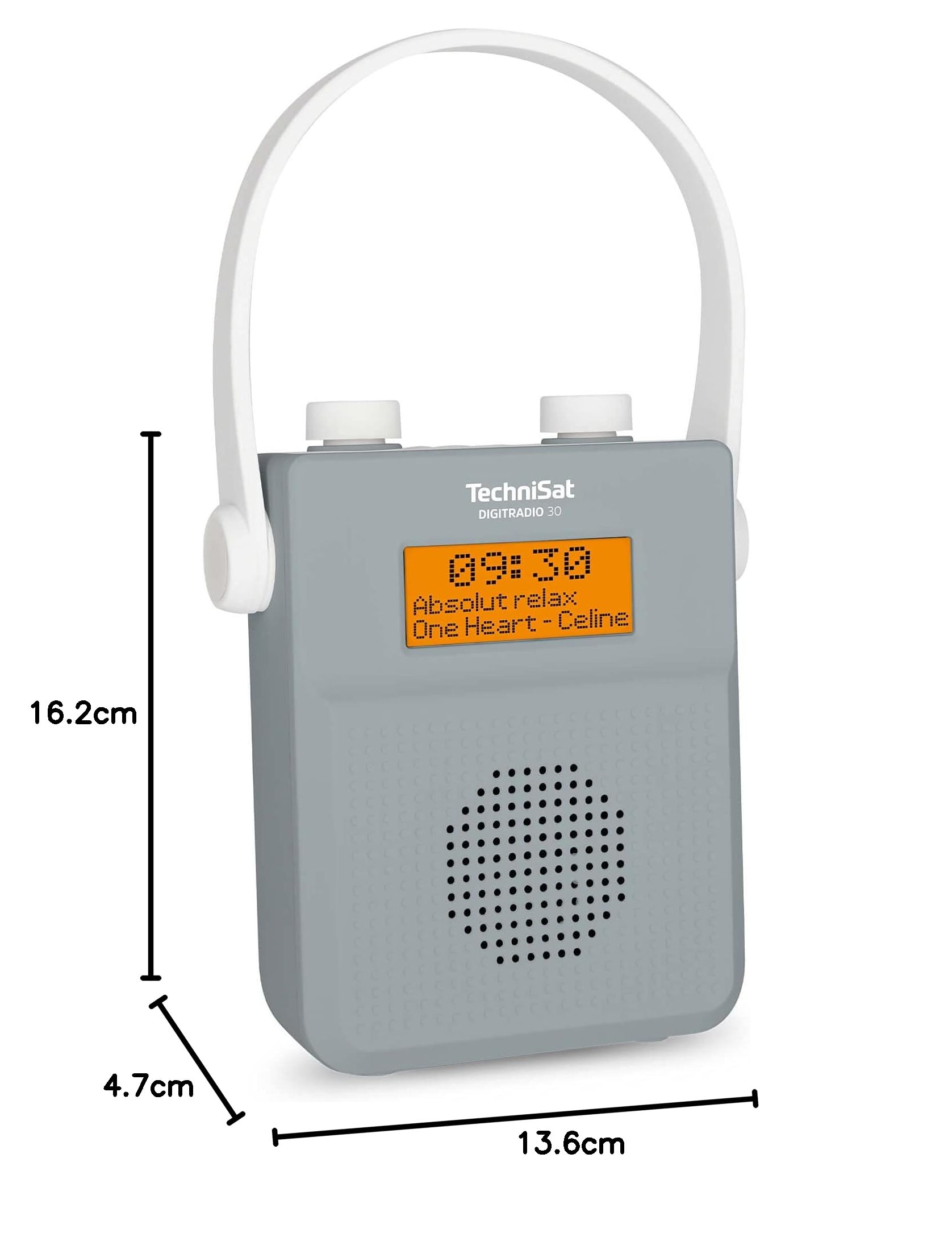 TechniSat DIGITRADIO 30 - IPX5 Waterproof Shower Radio with DAB+/FM, Bluetooth, Built-in Battery, Alarm Clock & Headphone Jack - Perfect for Bathroom, Poolside & Outdoor Use