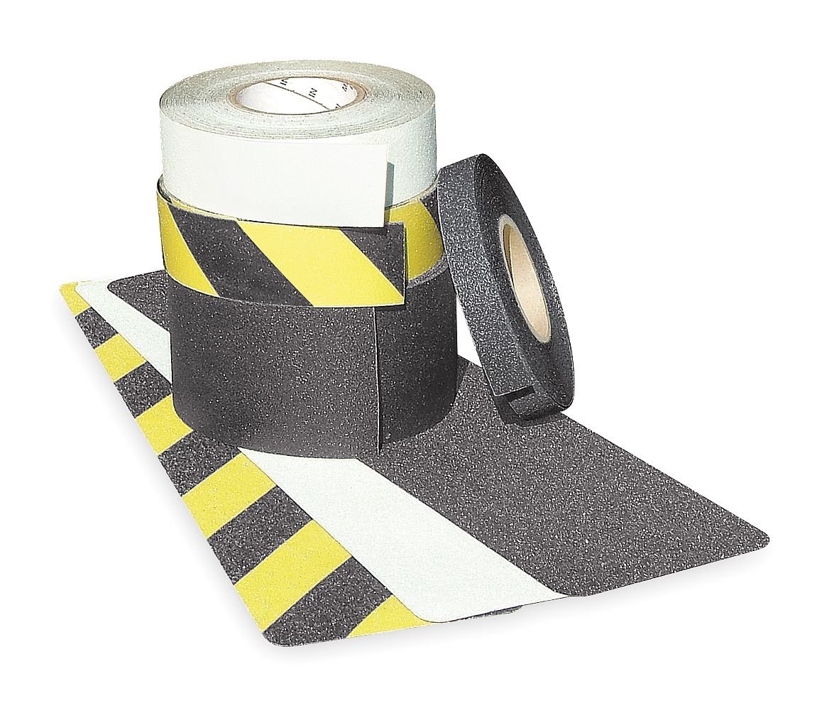 Wooster Products Anti-Slip Tape Black/Yellow 6in x 60ft - Heavy Duty Safety Grip Tape for Stairs, Ramps, Floors - Non-Slip Surface for Indoor/Outdoor Use