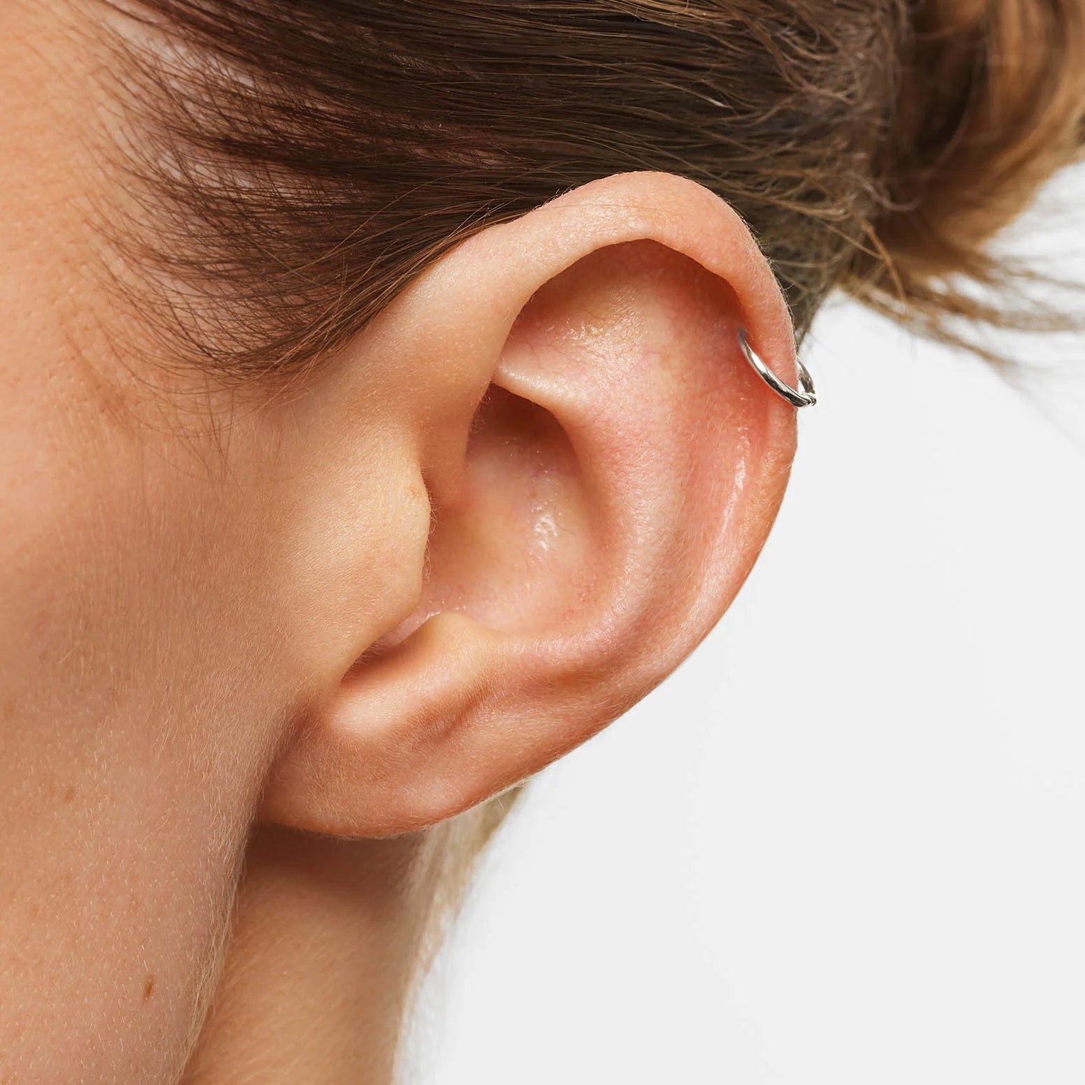 Silver Mini Sleeper Earrings for Women - Hypoallergenic & Lightweight Hoop Earrings for Everyday Wear, Work, and Sleep
